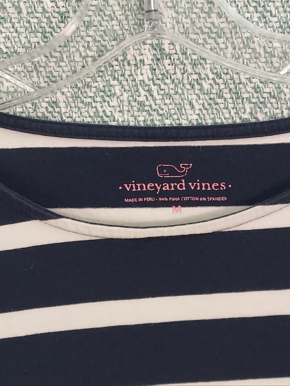 Vineyard Vines Navy and White Striped Long Sleeve Top, Wmns M - Picture 3 of 9